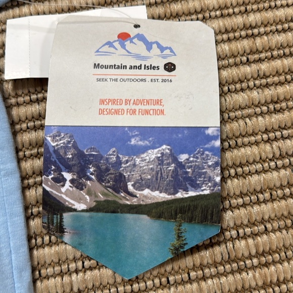 Mountain and Isles Sunset Graphic T-Shirt - Blue - Picture 10 of 13